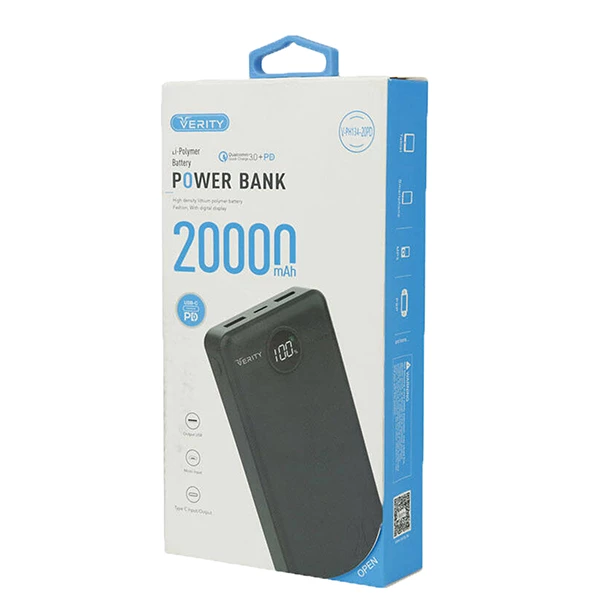 پاوربانک وریتی مدل V-PH 134 PD ظرفیت 20000 میلی آمپر ساعت - Image 2
