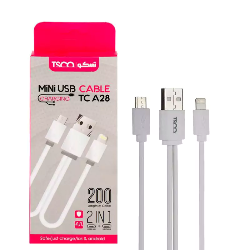 کابل USB به microUSB و لایتنینگ تسکو مدل TC-A28 طول 0.2 متر | TSCO - Image 3