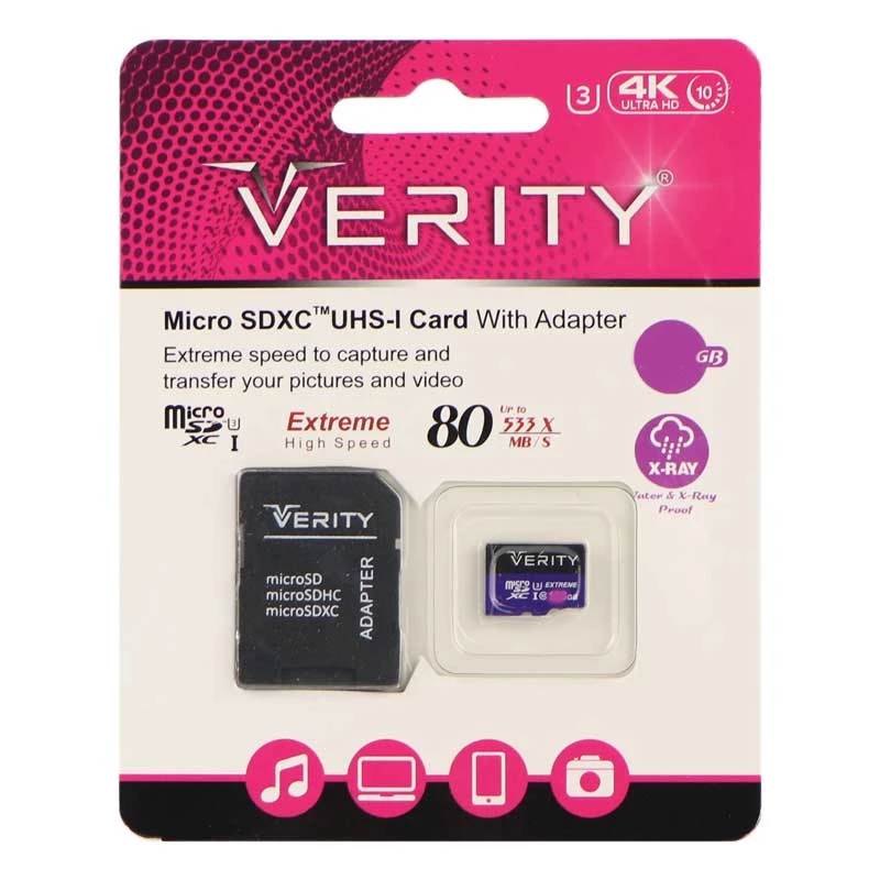 کارت حافظه microSDXC وریتی سرعت 80MBps ظرفیت 16 گیگابایت به همراه آداپتور | VERITY - Image 2