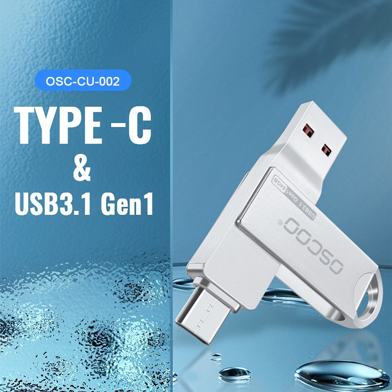 فلش مموری اوسکو CU002 ظرفیت 64 گیگابایت USB 3.1 و Type-C