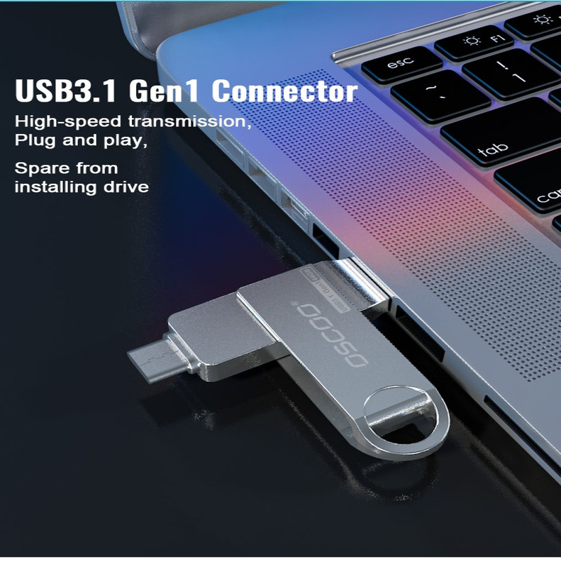 فلش مموری اوسکو CU002 ظرفیت 64 گیگابایت USB 3.1 و Type-C