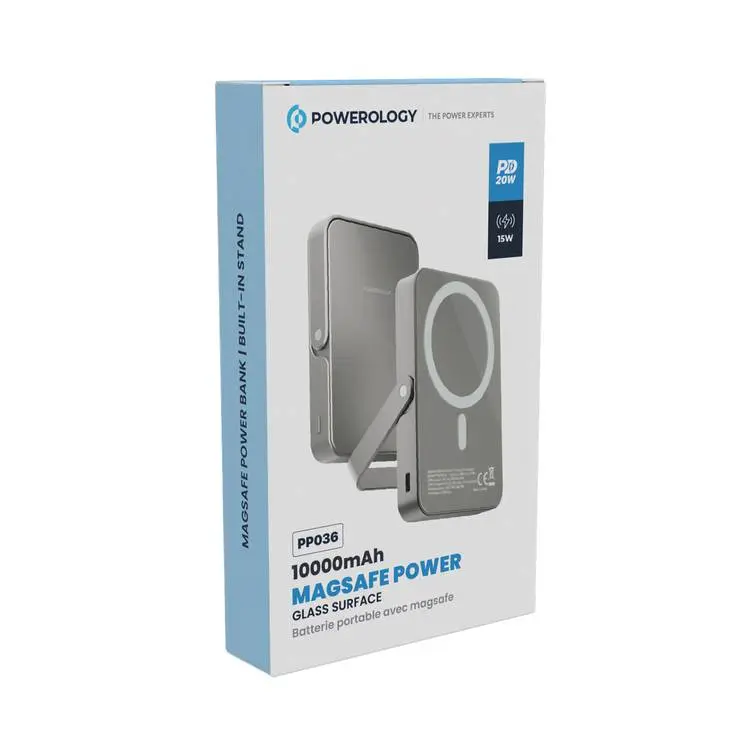 پاوربانک وایرلس پاورولوجی مدل MagSafe Power Glass Surface PPBCHA36 ظرفیت 10000 میلی آمپر ساعت - Image 2