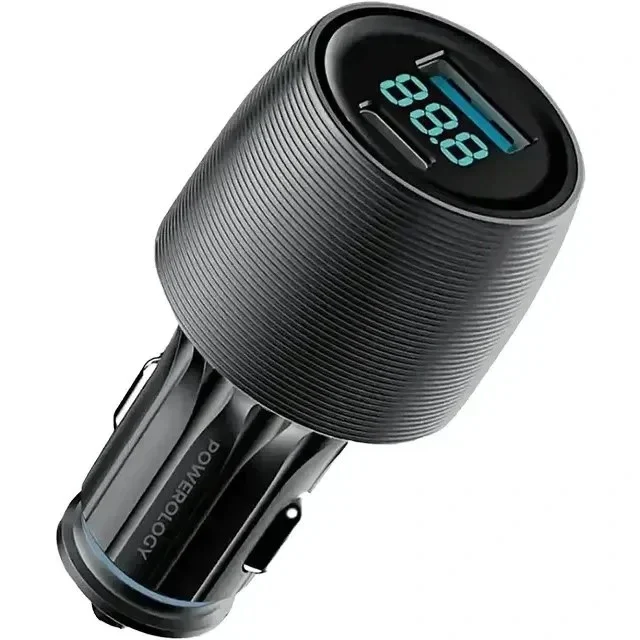 شارژر فندکی پاورولوژی مدل PCCSR020C ظرفیت ۸۳ وات دو پورت